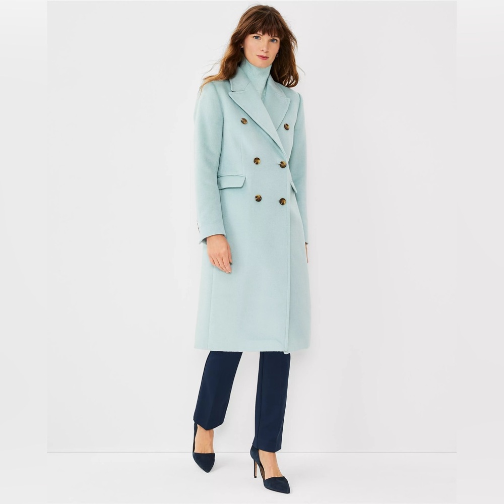 Wool Blend Double Breasted Chesterfield Coat